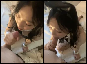 Thỏ con nứng thích liếm chuối to