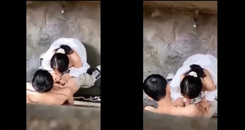 Quay lén em nữ sinh bj cho em ghệ trong hẻm